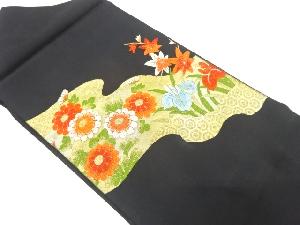 アンティーク　菊に菖蒲模様織り出し名古屋帯（着用可）